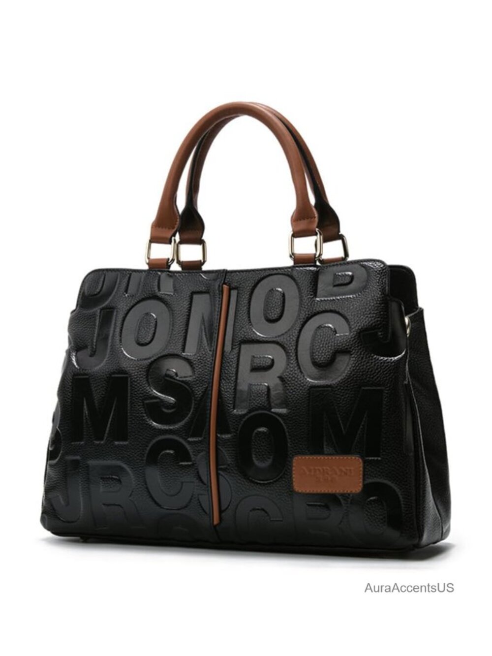 Genuine Leather Cowhide Women's Crossbody Handbag Letter Print Large Capacity